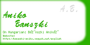 aniko banszki business card